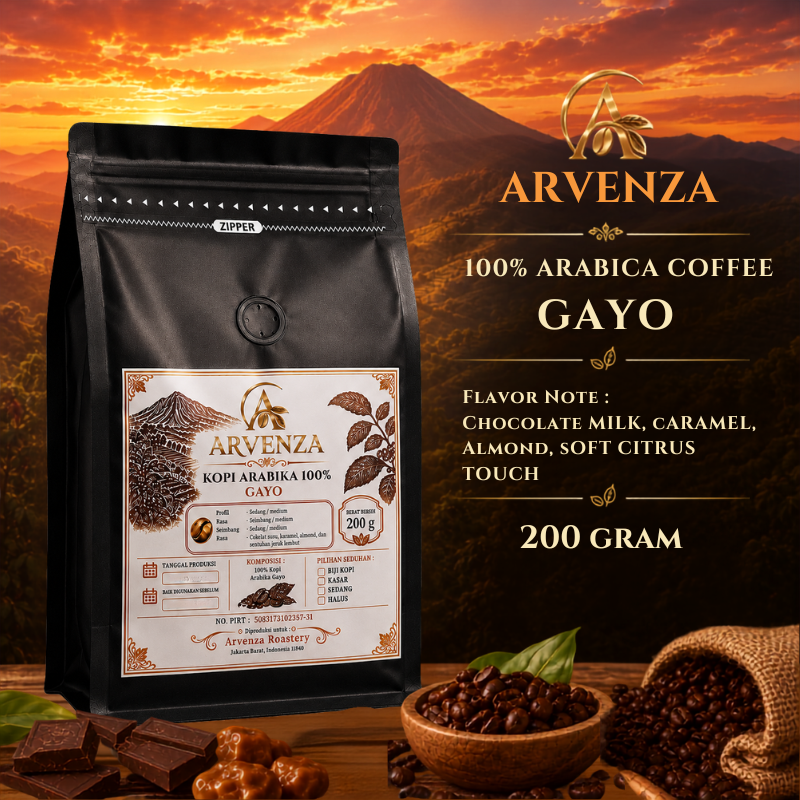 ARVENZA Kopi Arabika 100% Gayo Indonesia · 200g